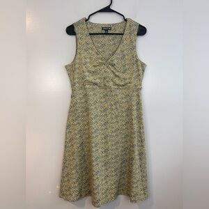 NWOT Toad&Co Rosemarie Yellow/Blue Floral Sleeveless A-line Mini Dress Medium